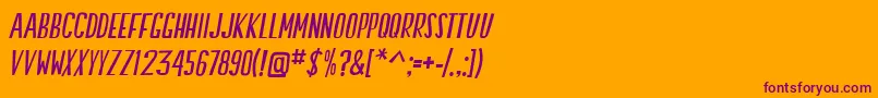 SwallowFallsItalic Font – Purple Fonts on Orange Background