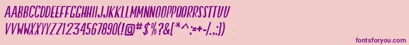SwallowFallsItalic Font – Purple Fonts on Pink Background
