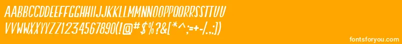 SwallowFallsItalic Font – White Fonts on Orange Background