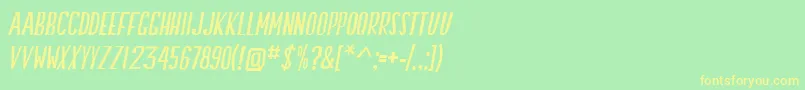 SwallowFallsItalic Font – Yellow Fonts on Green Background