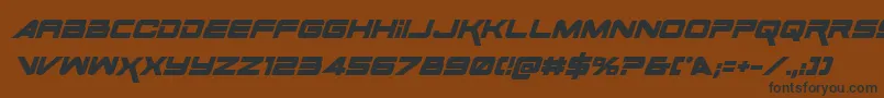 SpaceRangerBoldItalic Font – Black Fonts on Brown Background