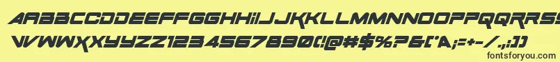 SpaceRangerBoldItalic Font – Black Fonts on Yellow Background