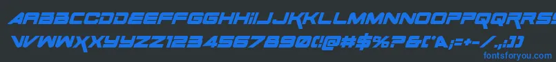 SpaceRangerBoldItalic Font – Blue Fonts on Black Background