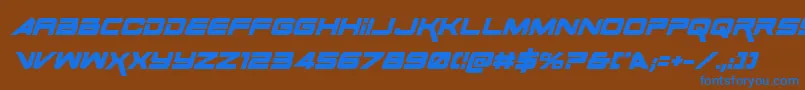SpaceRangerBoldItalic Font – Blue Fonts on Brown Background