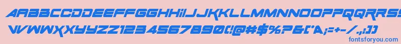 SpaceRangerBoldItalic Font – Blue Fonts on Pink Background