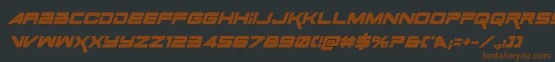 SpaceRangerBoldItalic Font – Brown Fonts on Black Background