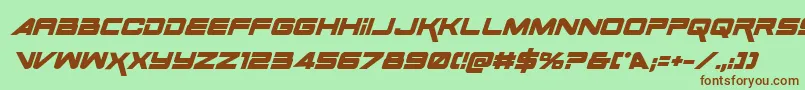 SpaceRangerBoldItalic Font – Brown Fonts on Green Background