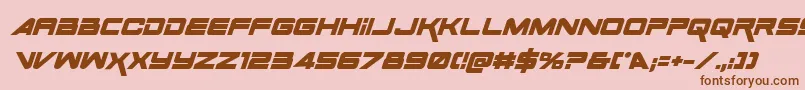 SpaceRangerBoldItalic Font – Brown Fonts on Pink Background