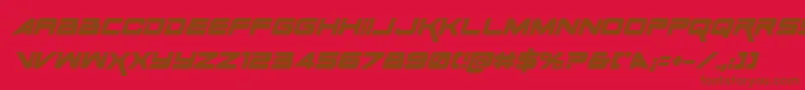 SpaceRangerBoldItalic Font – Brown Fonts on Red Background