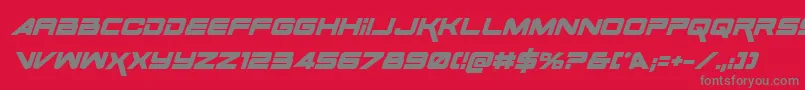 SpaceRangerBoldItalic Font – Gray Fonts on Red Background