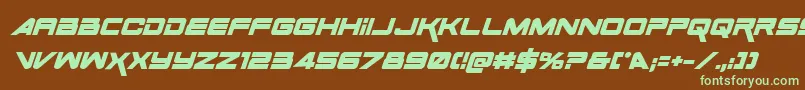 SpaceRangerBoldItalic Font – Green Fonts on Brown Background