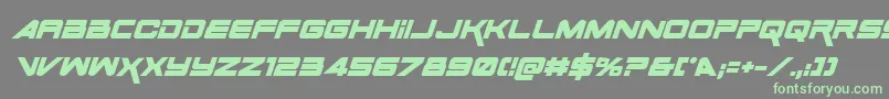 SpaceRangerBoldItalic Font – Green Fonts on Gray Background