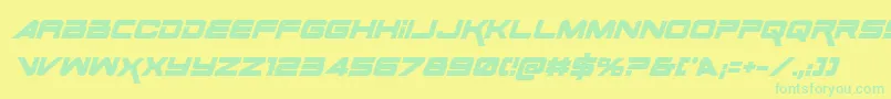 SpaceRangerBoldItalic Font – Green Fonts on Yellow Background