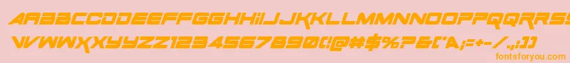 SpaceRangerBoldItalic Font – Orange Fonts on Pink Background