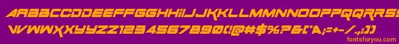 SpaceRangerBoldItalic Font – Orange Fonts on Purple Background