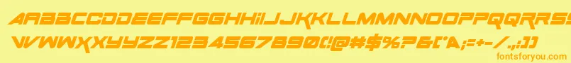 SpaceRangerBoldItalic Font – Orange Fonts on Yellow Background