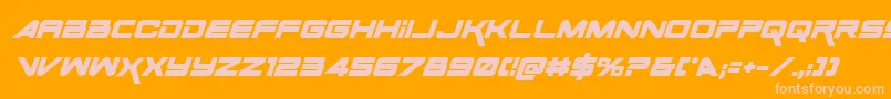 SpaceRangerBoldItalic-Schriftart – Rosa Schriften auf orangefarbenem Hintergrund