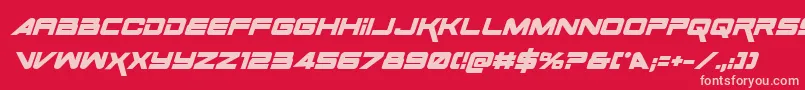 SpaceRangerBoldItalic Font – Pink Fonts on Red Background