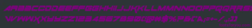 SpaceRangerBoldItalic Font – Purple Fonts on Black Background