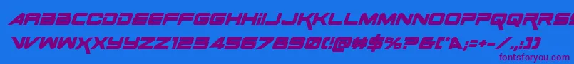 SpaceRangerBoldItalic Font – Purple Fonts on Blue Background