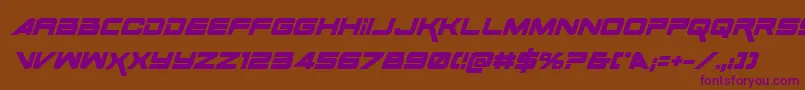 SpaceRangerBoldItalic Font – Purple Fonts on Brown Background