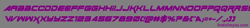 SpaceRangerBoldItalic Font – Purple Fonts on Gray Background