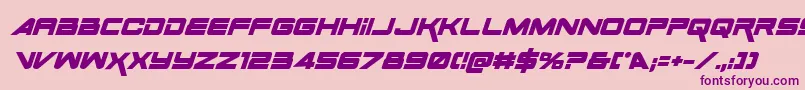 SpaceRangerBoldItalic Font – Purple Fonts on Pink Background