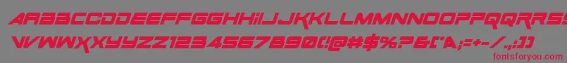 フォントSpaceRangerBoldItalic – 赤い文字の灰色の背景