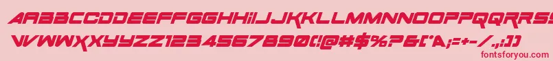 SpaceRangerBoldItalic Font – Red Fonts on Pink Background
