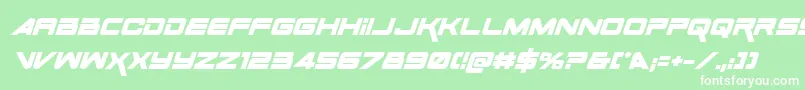 SpaceRangerBoldItalic Font – White Fonts on Green Background