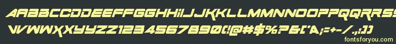 SpaceRangerBoldItalic Font – Yellow Fonts on Black Background