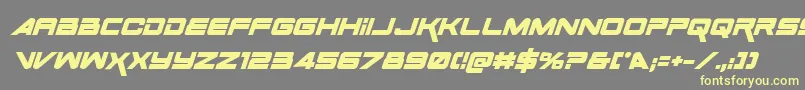 SpaceRangerBoldItalic Font – Yellow Fonts on Gray Background