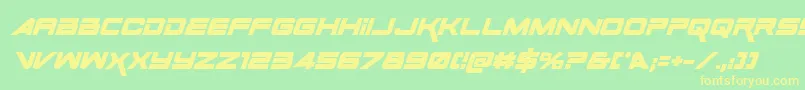 SpaceRangerBoldItalic Font – Yellow Fonts on Green Background