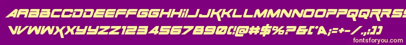 SpaceRangerBoldItalic Font – Yellow Fonts on Purple Background