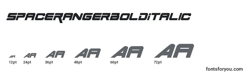 SpaceRangerBoldItalic Font Sizes