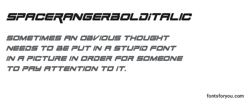 Review of the SpaceRangerBoldItalic Font