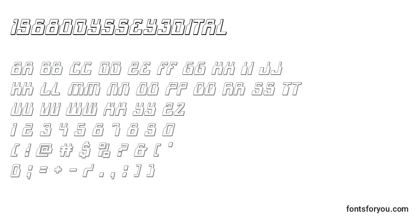 Шрифт 1968odyssey3Dital – алфавит, цифры, специальные символы