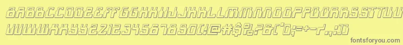 Fonte 1968odyssey3Dital – fontes cinzas em um fundo amarelo