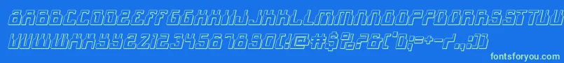 1968odyssey3Dital Font – Green Fonts on Blue Background