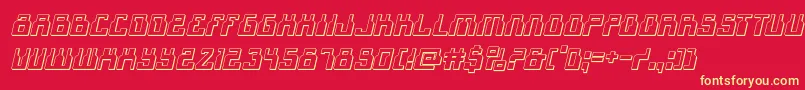 1968odyssey3Dital Font – Yellow Fonts on Red Background