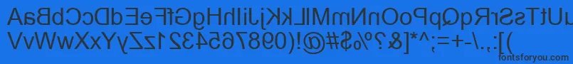 Шрифт Zone23Helveticaflip – чёрные шрифты на синем фоне