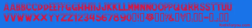 Ampefe Font – Red Fonts on Blue Background