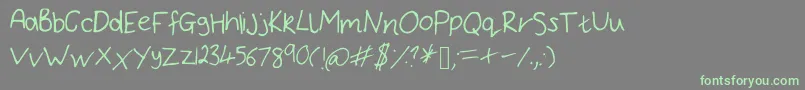 BryonysHandwritingThin Font – Green Fonts on Gray Background