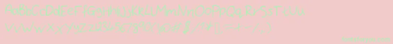 BryonysHandwritingThin Font – Green Fonts on Pink Background