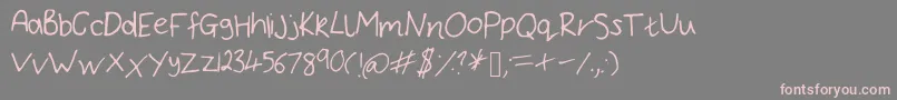 BryonysHandwritingThin Font – Pink Fonts on Gray Background