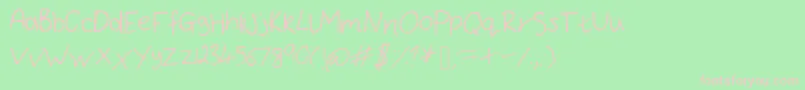 BryonysHandwritingThin Font – Pink Fonts on Green Background