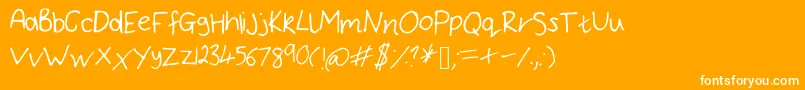 BryonysHandwritingThin Font – White Fonts on Orange Background