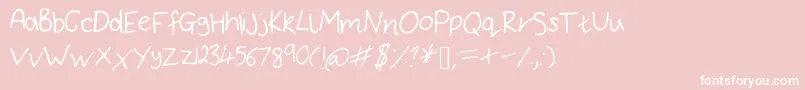 BryonysHandwritingThin Font – White Fonts on Pink Background