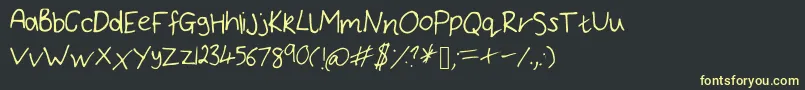 BryonysHandwritingThin Font – Yellow Fonts on Black Background