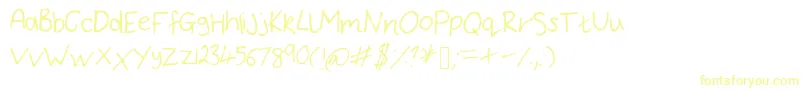 BryonysHandwritingThin Font – Yellow Fonts on White Background